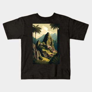 Machu Picchu Peru Colorful Illustration Kids T-Shirt